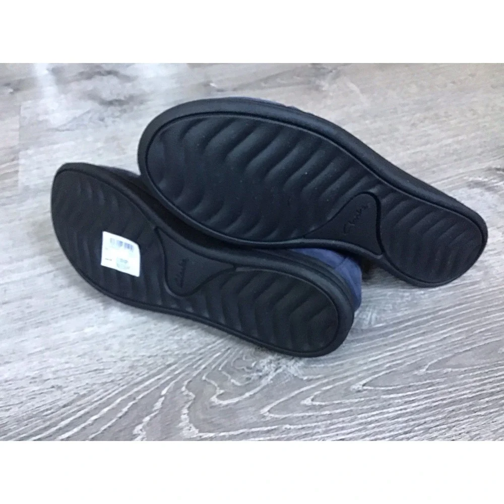 Clarks Shoes Womens 8 Wide Breeze Sol Slip On Comfort Shoes 26175260 Navy Marine
